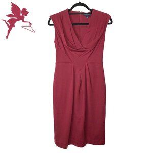BANANA REPUBLIC Dark Cherry Red Twist Front Cowl Neck Sleeveless Knit Dress